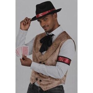 Wild Western Gambler Adult Mens Costume Medium New NWT Cosplay Halloween